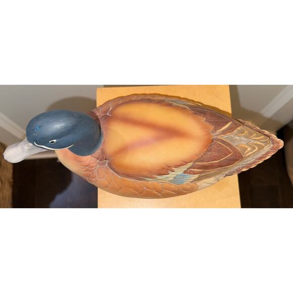 Andrea by Sadek Blue-Winged Teal Duck Figurine Decoy 12” Hand Painted Vintage - Picture 4 of 8